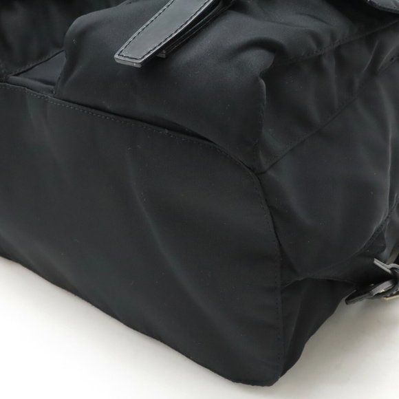 PRADA VELA Backpack Nylon Leather NERO Black B2811 - Picture 4 of 9